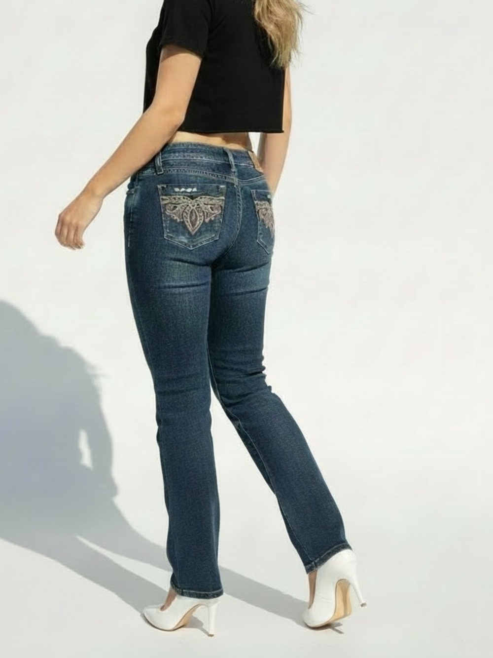 CICLON Columbian Dark Wash and sequins and sparkles design Skinny Jeans